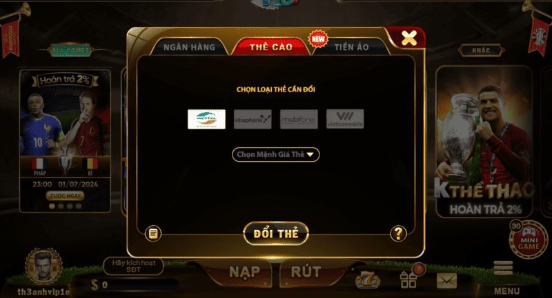 Quy Trình Rút Tiền Tại Vic Club Siêu nhanh Siêu dễ 3 Rút tiền vicclub qua thẻ cào