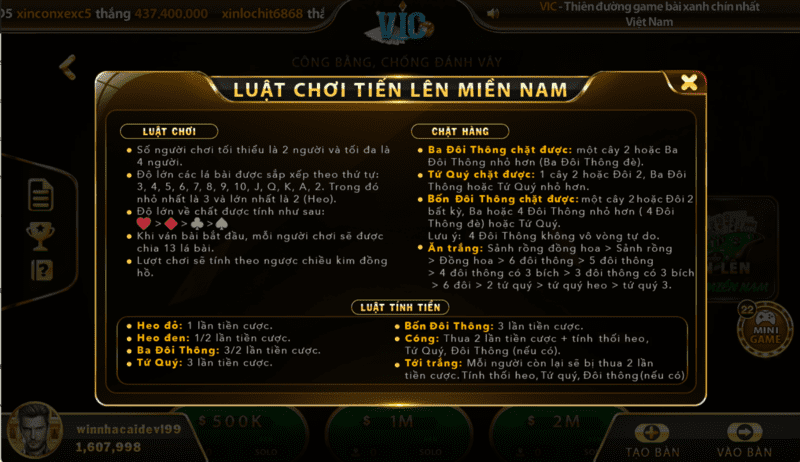 Tiến Lên Miền Nam Tại Vic Club: Luật Chơi Và Mẹo Cực Hay 4 Luật chơi tiến lên miền nam